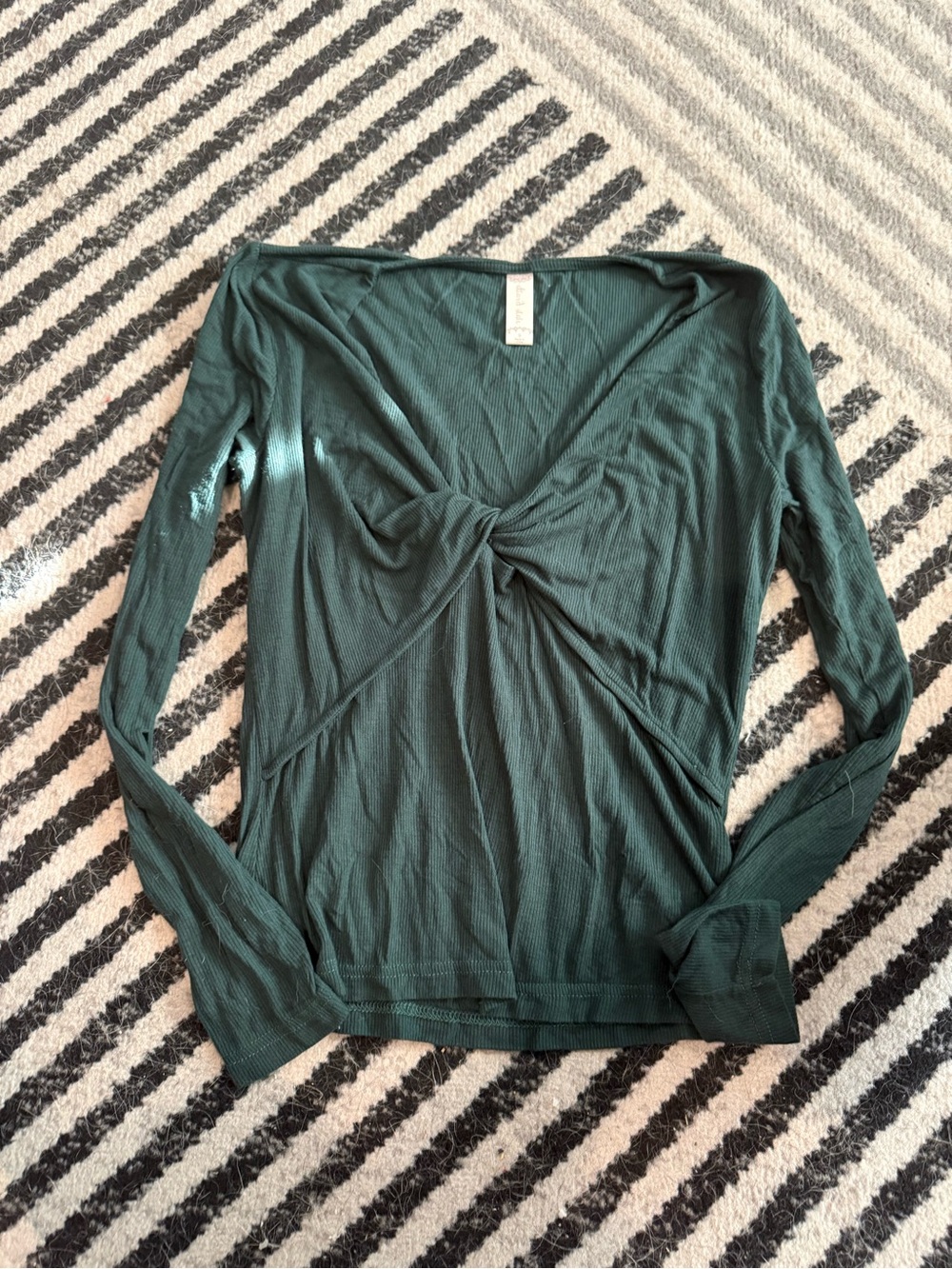 Altar'd State Forest Green Twist-Front Long Sleeve Top